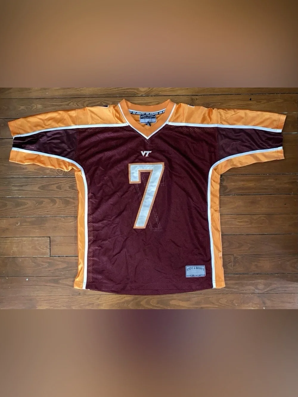 Vintage Virginia Tech Hokies Jersey Mens XL Maroon Steve & Barry's Football NCAA